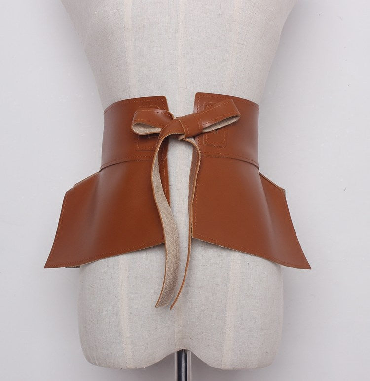 Simple Extra Wide Leather Belt Waist Slimming