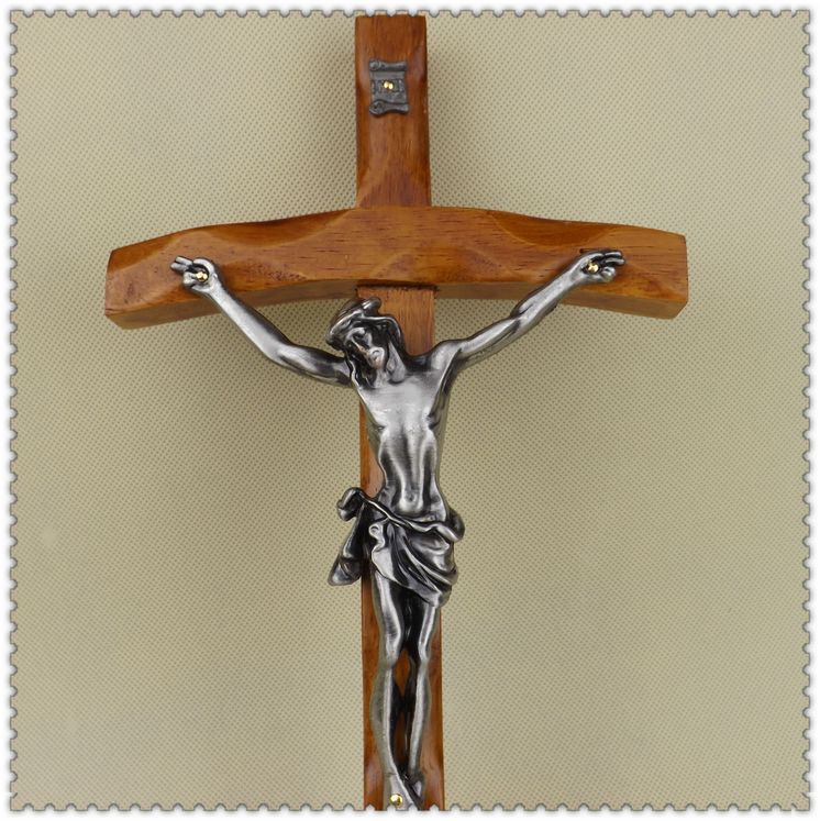 Solid wood alloy jesus cross