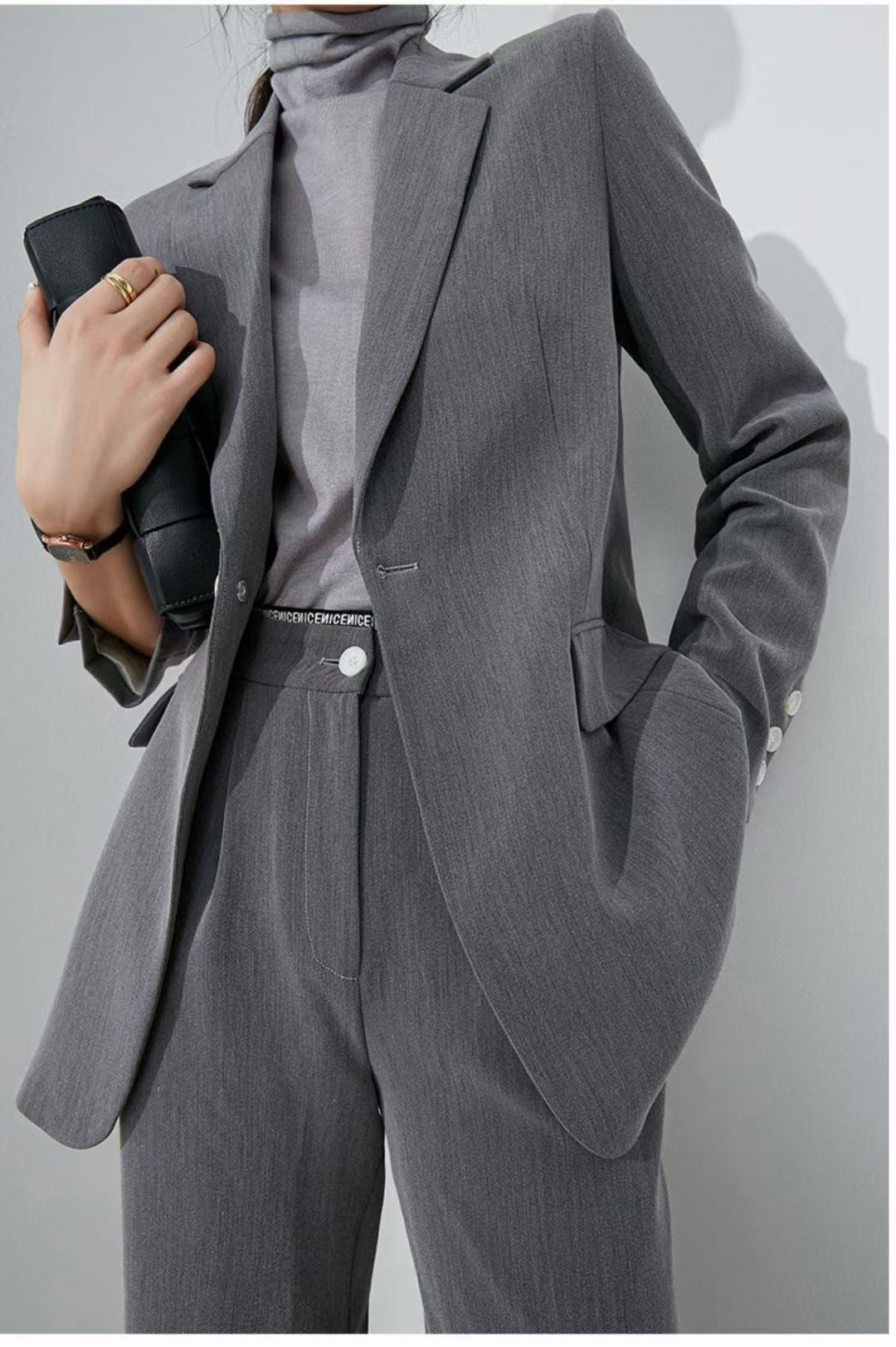 Gray Suit Jacket Casual Temperament Small Suit Women