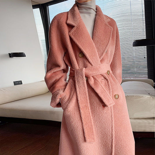 Solid Suli Sheep Camel Coat Women