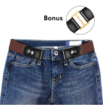 Buckle-Free Belt For Jean Pants,Dresses,No Buckle Stretch Elastic Waist Belt For Women/Men,No Bulge,No Hassle Waist Belt