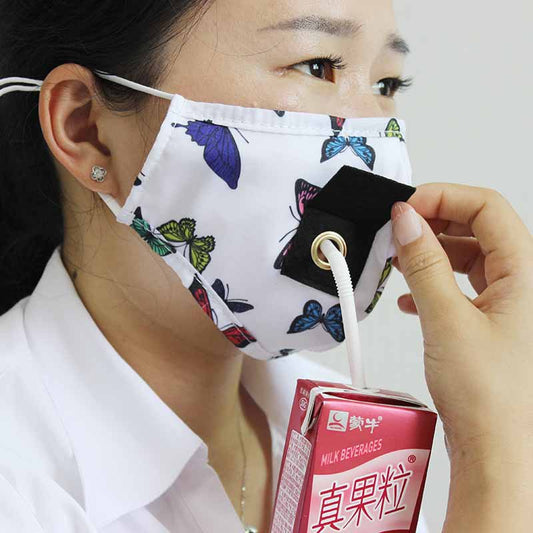 Men and women cotton invisible straw filter mask