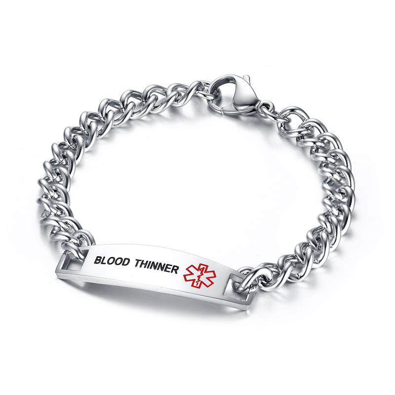 12MM stainless steel medical logo bracelet