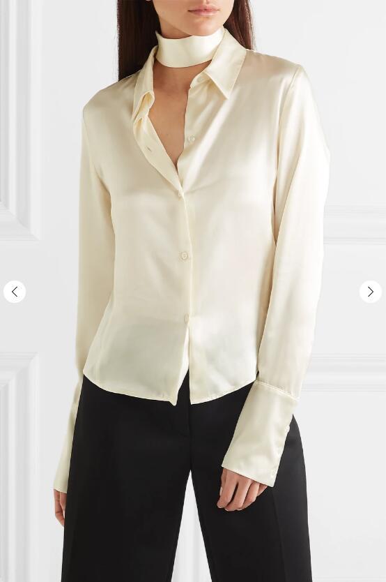 Slim Heavy Silk Shirt Shirt Women Spring And Autumn  Silk Top