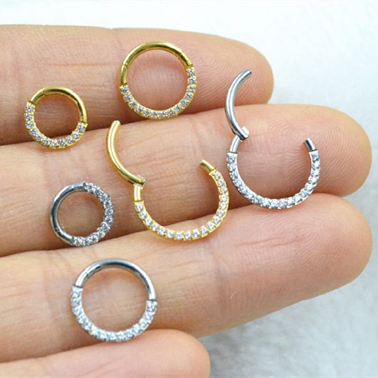 Medical Steel Micro Inlaid Zircon Nose Nail Nose Ring