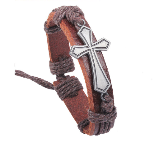 Religious Jewelry Christian I Love Jesus Alloy Leather Bracelet Wholesale Bracelet