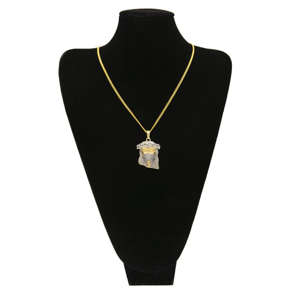 Hiphop Diamond Powder Masked Jesus Star Pendant