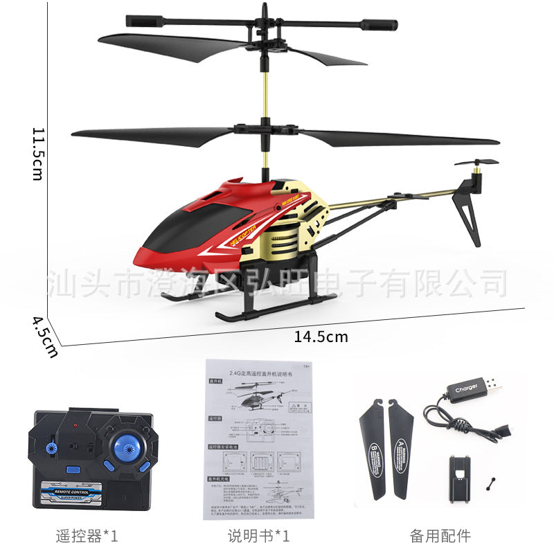 Through Alloy Anti-Fall Remote Control Aircraft, Aviation Model Children'S Toy Cross-Border Helicopter