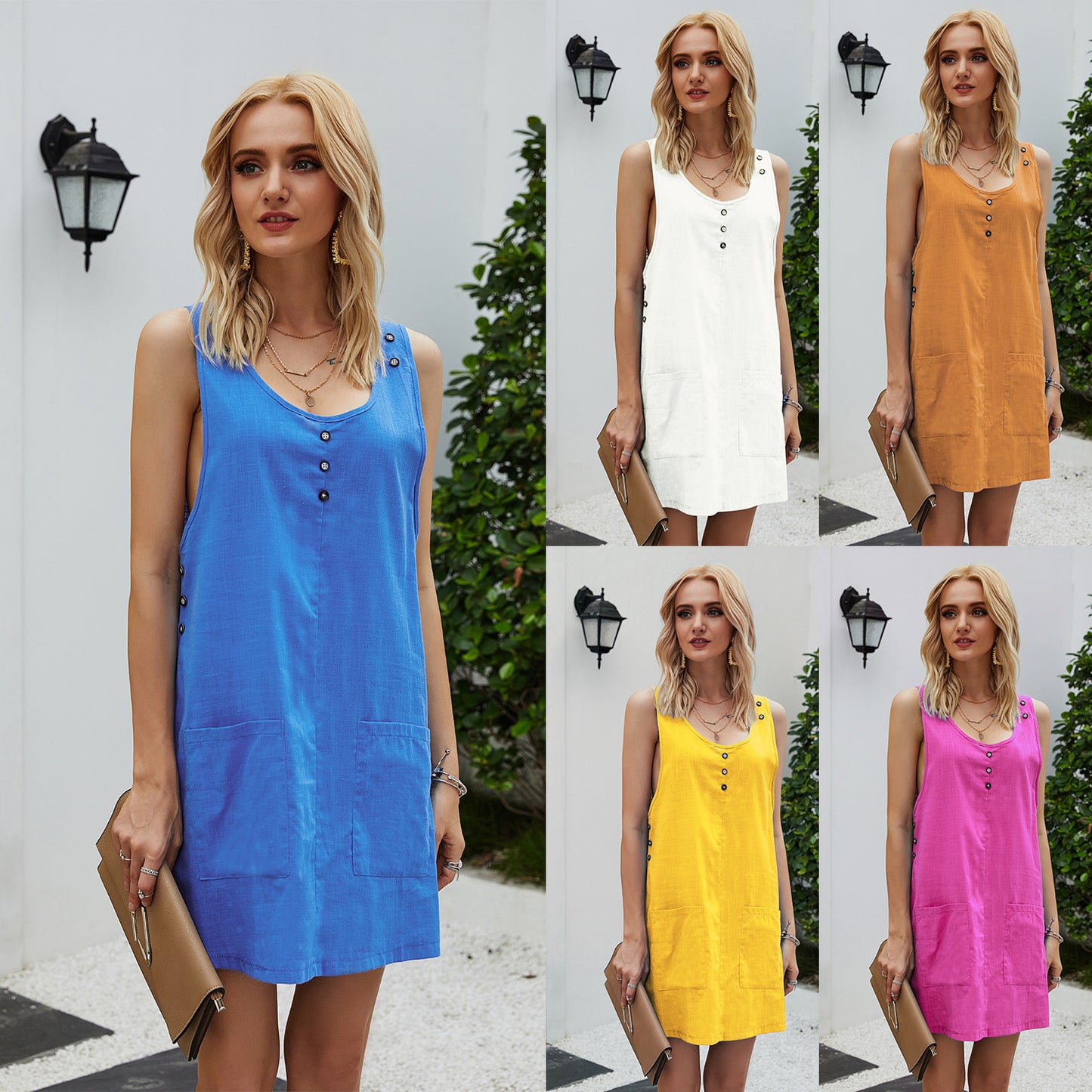 Women'S Cross-Border Sleeveless Vest Women Wear Slim Sleeveless Casual Dresses