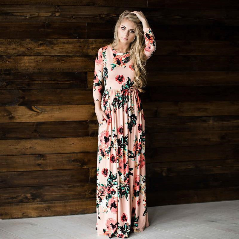 Fashion Dresses Women Printed Party Gown Ladies