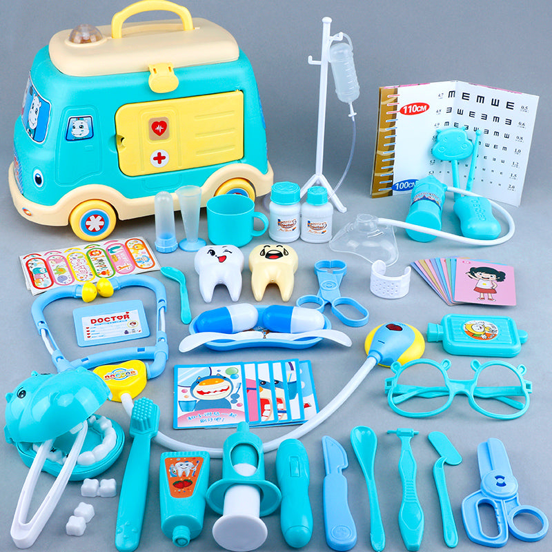 Children'S Ambulance Play House Injection Little Doctor Toy Set Toolbox Boy Girl Medical Kit Stethoscope