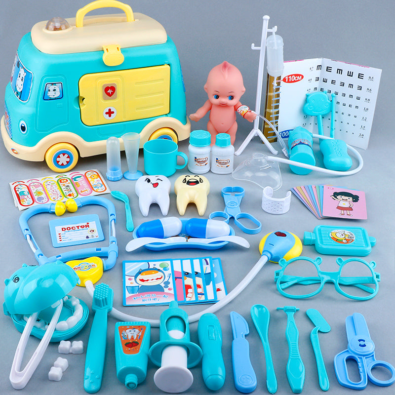 Children'S Ambulance Play House Injection Little Doctor Toy Set Toolbox Boy Girl Medical Kit Stethoscope