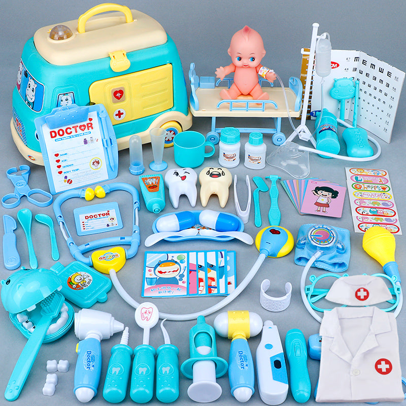 Children'S Ambulance Play House Injection Little Doctor Toy Set Toolbox Boy Girl Medical Kit Stethoscope