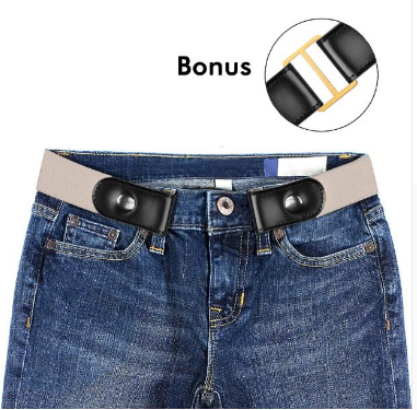 Buckle-Free Belt For Jean Pants,Dresses,No Buckle Stretch Elastic Waist Belt For Women Men,No Bulge,No Hassle Waist Belt