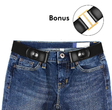 Buckle-Free Belt For Jean Pants,Dresses,No Buckle Stretch Elastic Waist Belt For Women Men,No Bulge,No Hassle Waist Belt