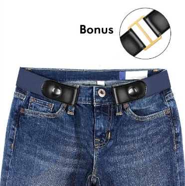 Buckle-Free Belt For Jean Pants,Dresses,No Buckle Stretch Elastic Waist Belt For Women Men,No Bulge,No Hassle Waist Belt