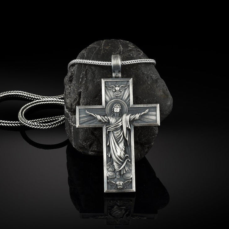 Kind Of Christianity Jesus Cross Europe And America Religious Catholic Style Men'S Retro Style Pendant Necklace Jewelry