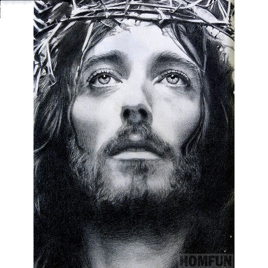 Homfun Square Round Diamond 5D Diy Diamond Painting Jesus Religion 3D Embroidery Cross Stitch 5D Home Decoration