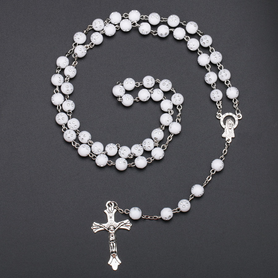 Christ Jesus Virgin Mary Cross Long Religious Necklace