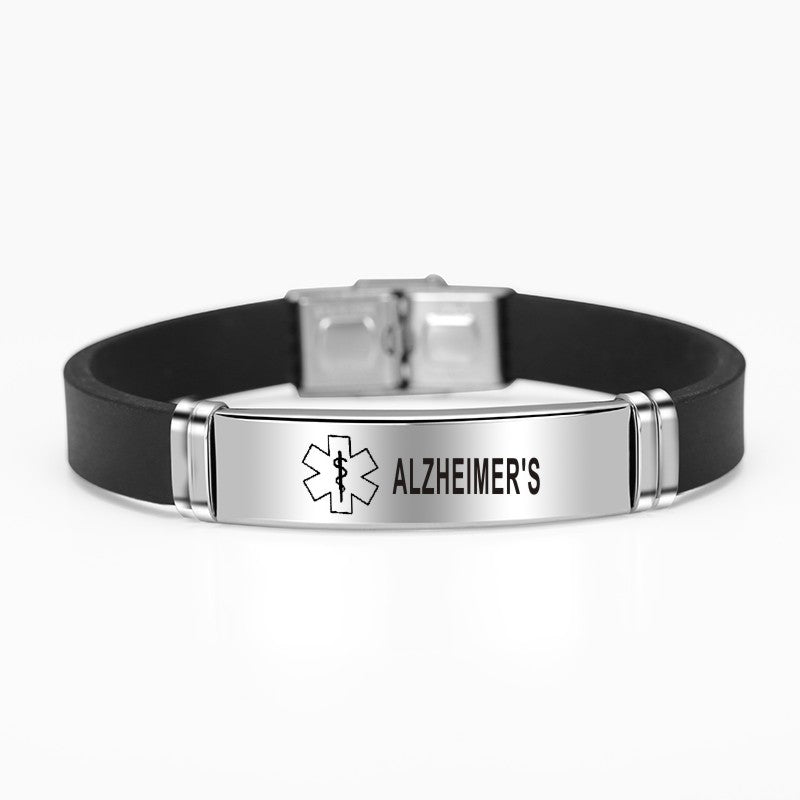 Medical Alert Diabetic Disease Stainless Steel ID Bracelet Bangle