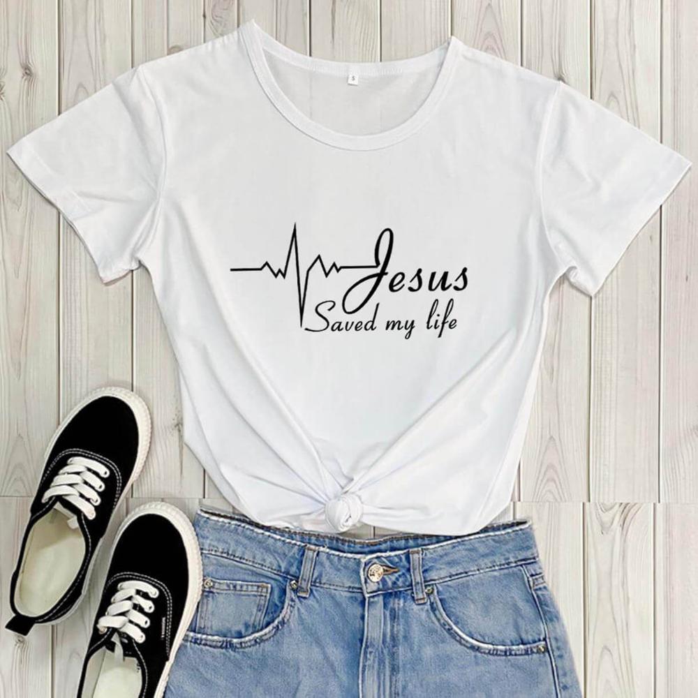 Jesus Saved My Life European And American Street Short Sleeve