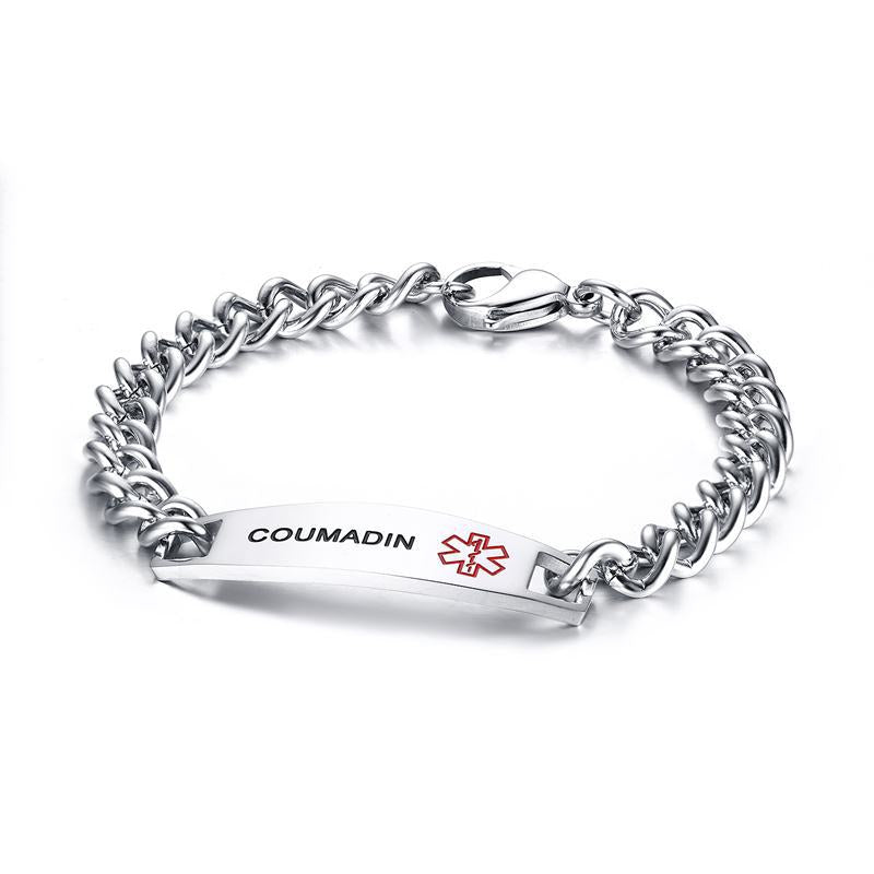 12MM stainless steel medical logo bracelet