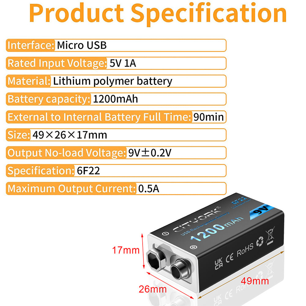 9V Constant Voltage Lithium Battery Microphone Multimeter Medical Instrument