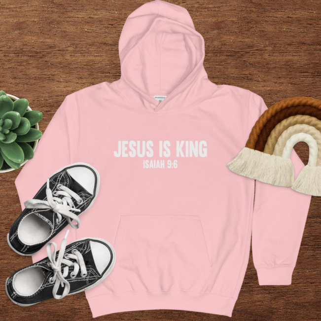 Christian Jesus Is The King Kids Hoodie