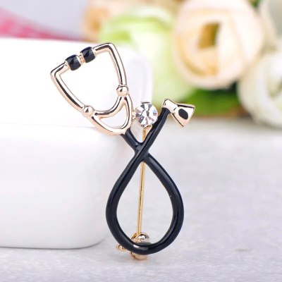 Creative Personality Doctor Nurse Stethoscope Brooch Medical Staff Work Badge Pin Cardigan Coat Accessories