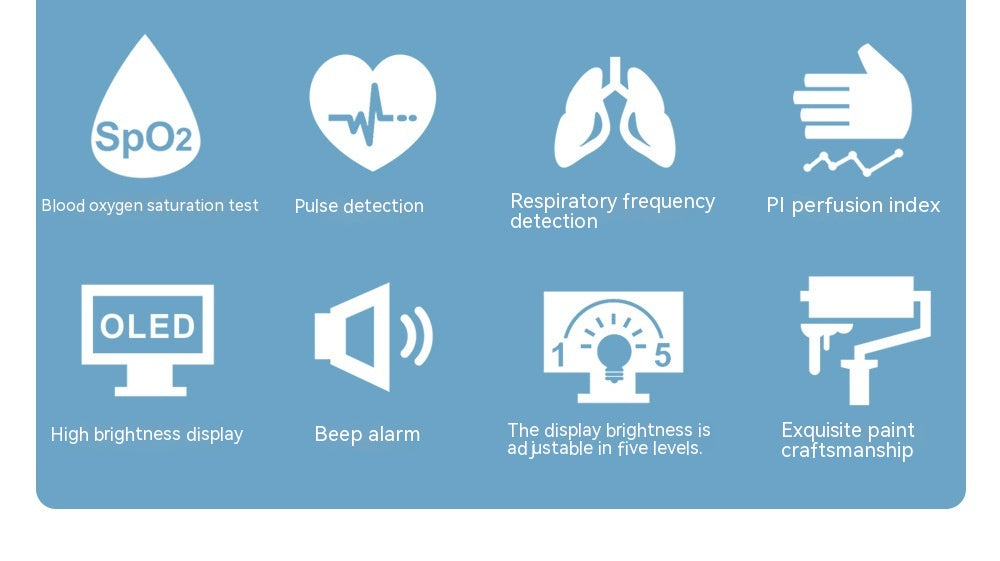 Medical Blood Oxygen Pulse Detector Household Portable Finger Pulse Monitoring Saturation Finger Clip Oximeter