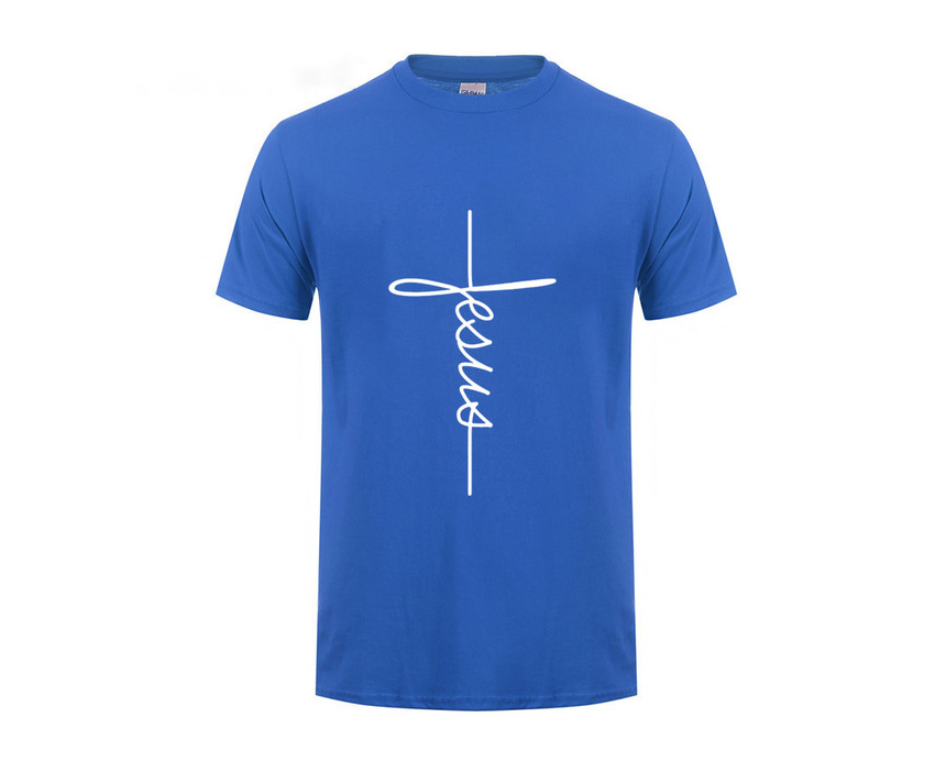 Jesus Cross T-shirts Men, Women, Europe, English, Digital Letters, Street Short Sleeve, Alien, WISH Amazon