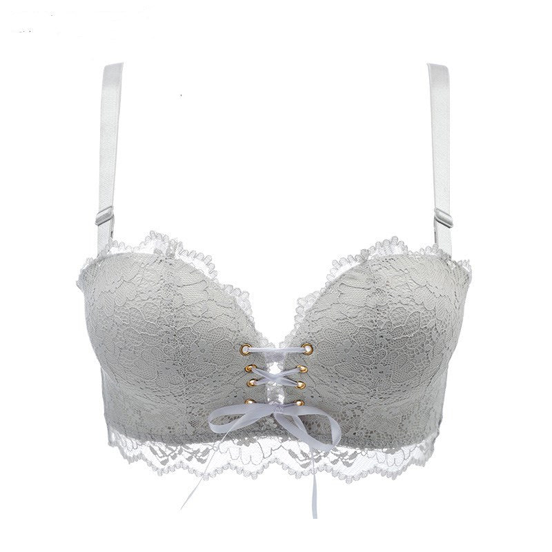 Lace underwear women no steel ring half cup bra