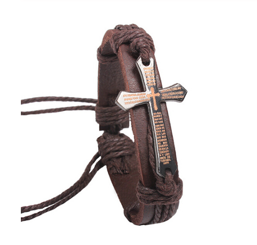 Religious Jewelry Christian I Love Jesus Alloy Leather Bracelet Wholesale Bracelet