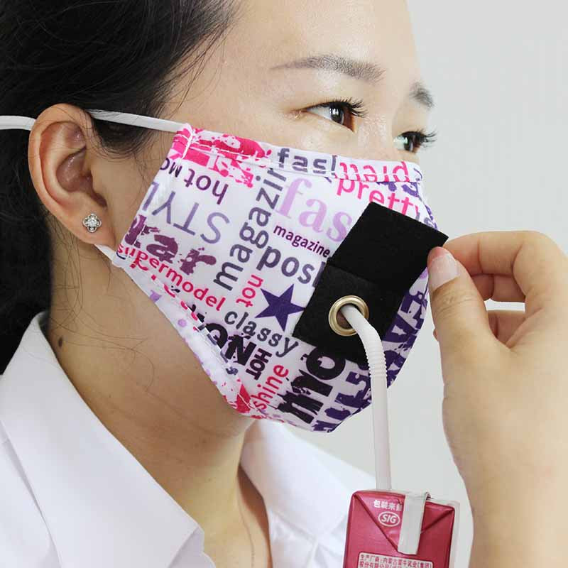 Men and women cotton invisible straw filter mask