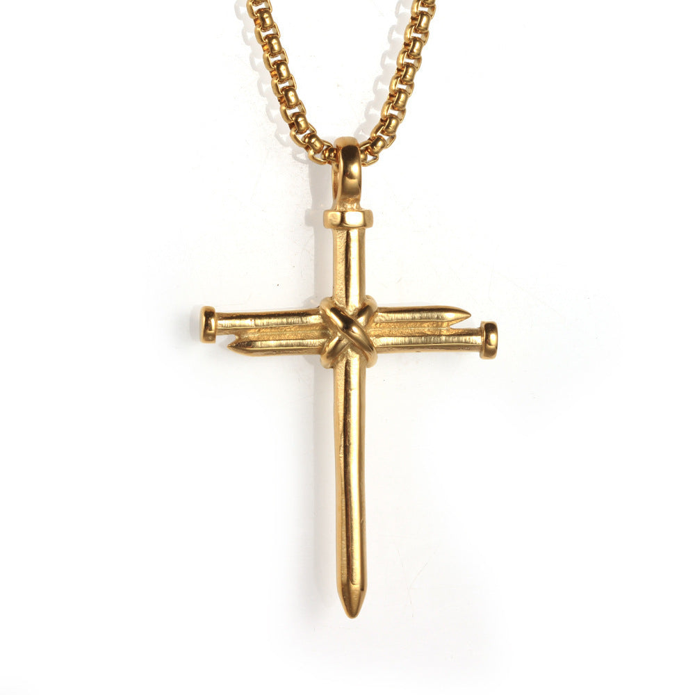 Gold-plated Heavenly Father Jesus Cross Necklace