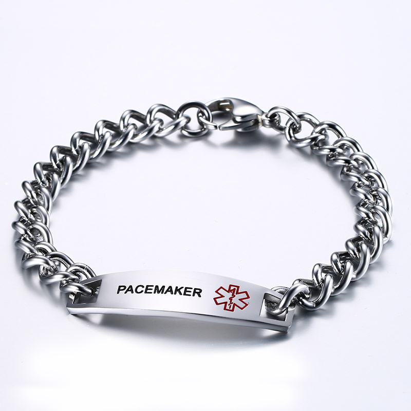 12MM stainless steel medical logo bracelet