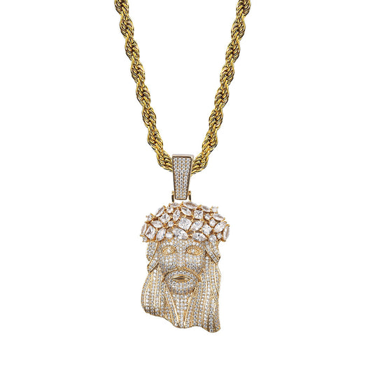 Jesus full zircon pendant