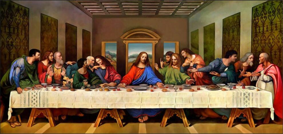 5D DIY Diamond Painting The Last Supper Crystal Diamond Painting Jesus Cross Needlework Home Decorative