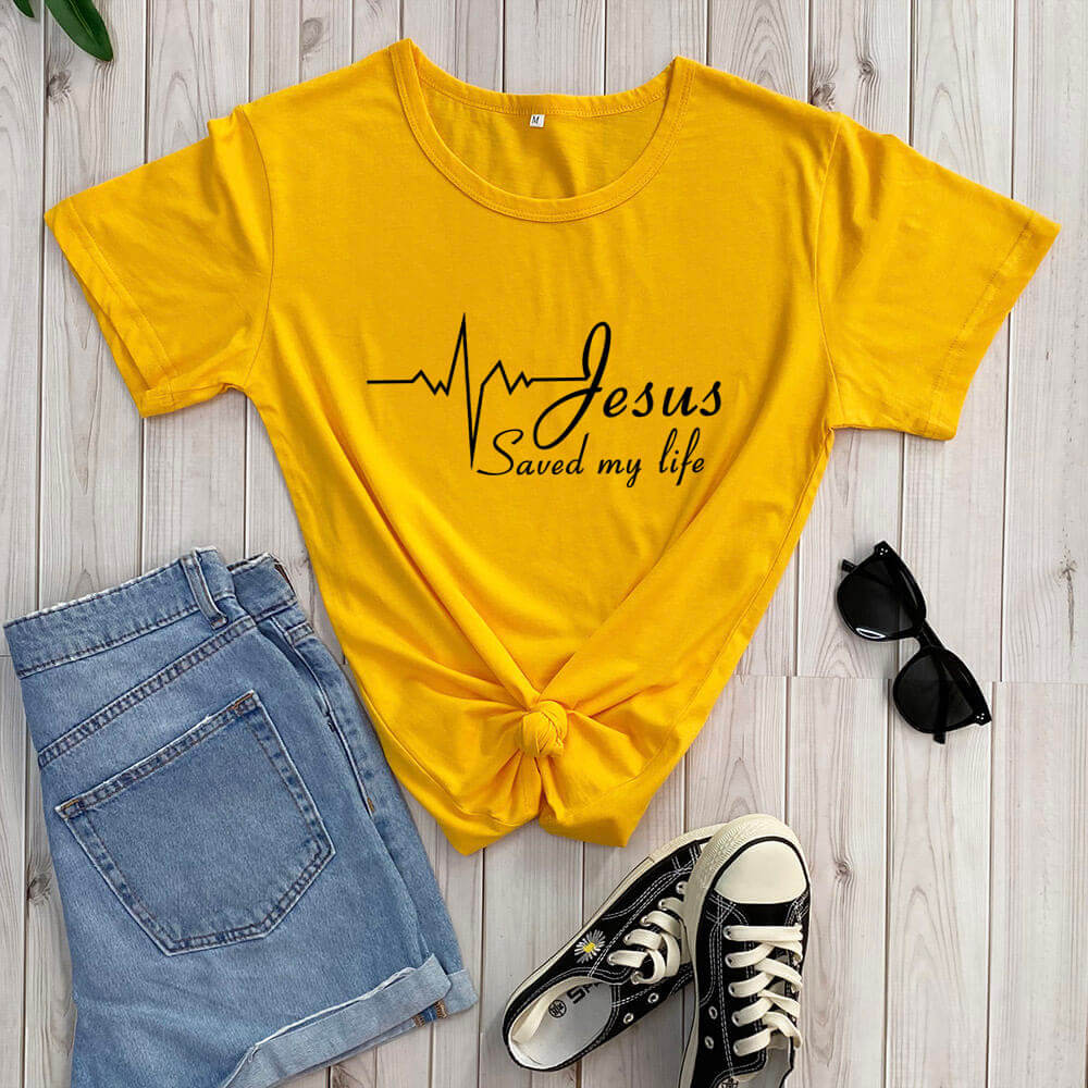 Jesus Saved My Life European And American Street Short Sleeve