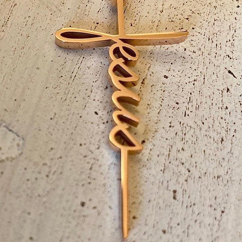 English Letter Jesus Stainless Steel Name Pendant Necklace