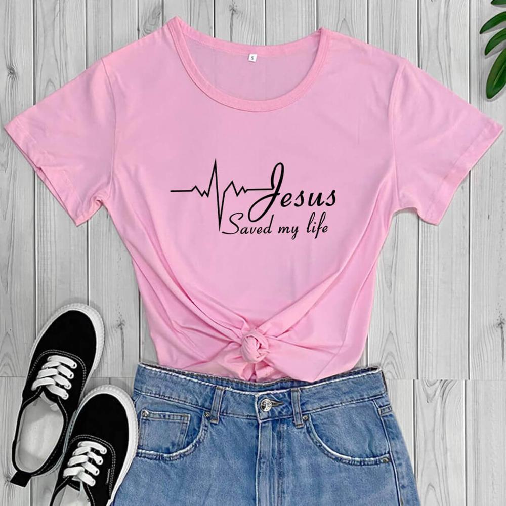 Jesus Saved My Life European And American Street Short Sleeve