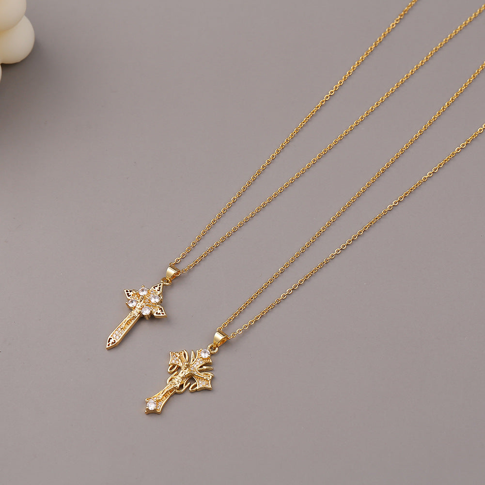 Simple Jesus Cross Pendant Geometric Exaggerated Trend Necklace