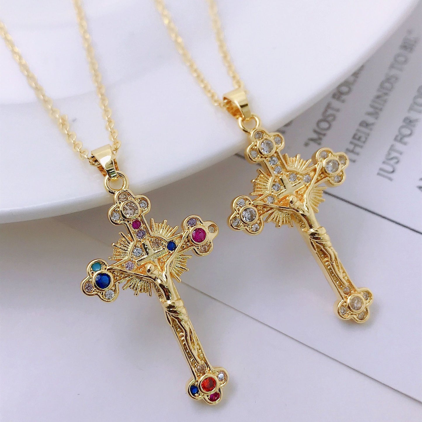 Personality Niche Hip Hop Jesus Cross Necklace Pendant