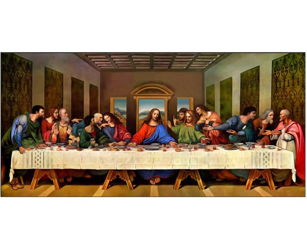 5D DIY Diamond Painting The Last Supper Crystal Diamond Painting Jesus Cross Needlework Home Decorative