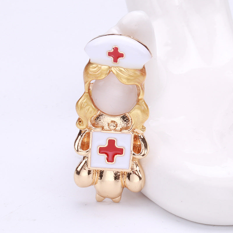 White Angel Brooch Creative Medical Staff Modeling Pin Fashion Accessories