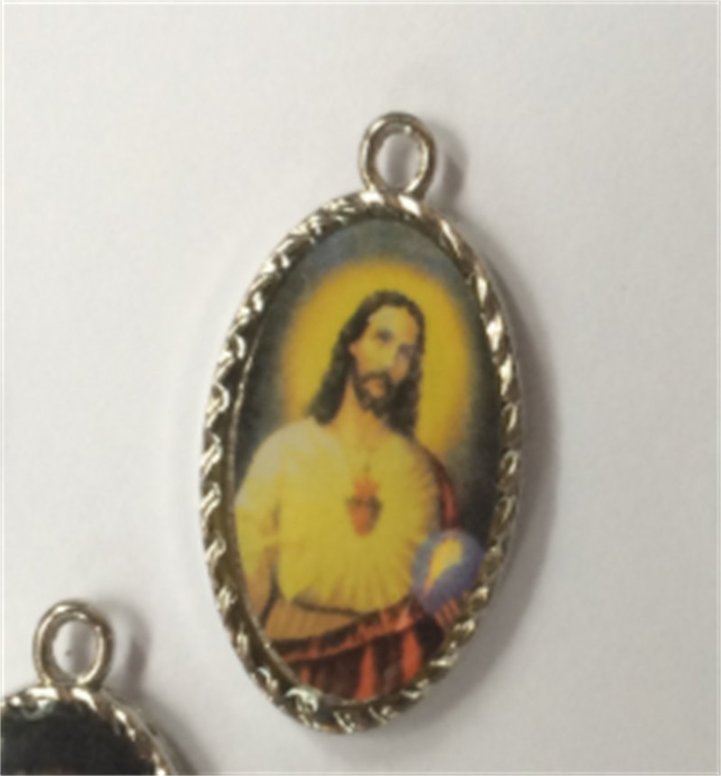 Pattern Crystal Holy Plate Jesus Virgin And Joseph Holy Family Statue Necklace Pendant