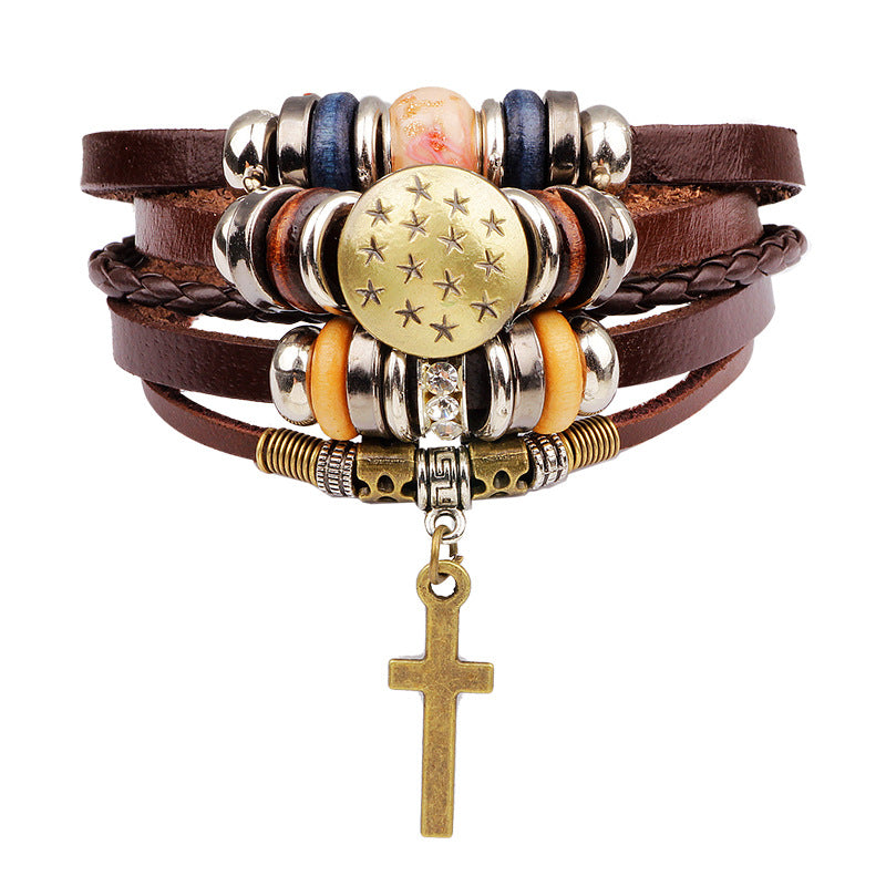 Fashionable Jesus Cross Braided Bracelet