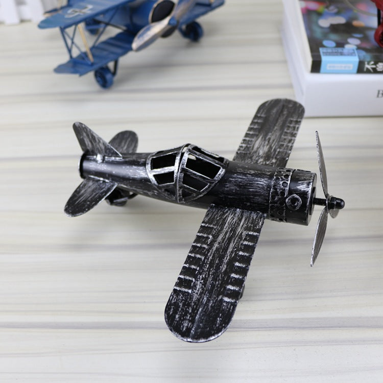 Vintage handmade wrought iron airplane model