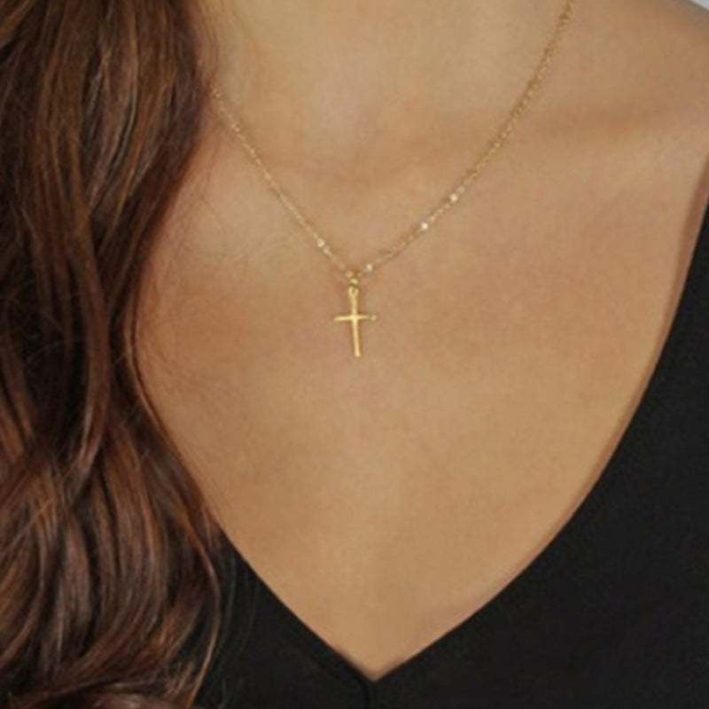 Cross Necklace Female Simple Jesus Cross Necklace