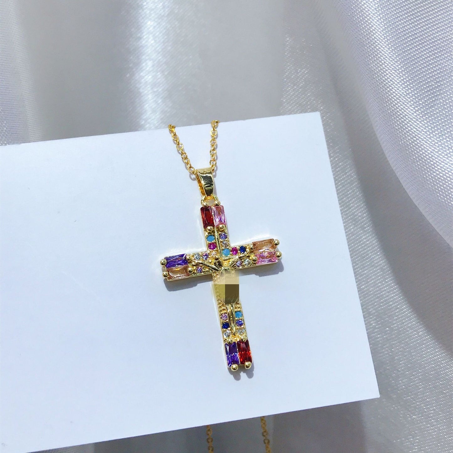 Jesus Cross Necklace Pendant INS Clavicle Chain Versatile Personality